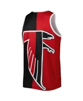 Men's Mitchell & Ness Deion Sanders Red, Black Atlanta Falcons Retired Player Graphic Tank Top