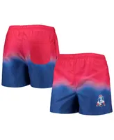 Men's Foco Red, Royal New England Patriots Retro Dip-Dye Swim Shorts