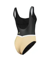 Women's Foco Black New Orleans Saints Team One-Piece Swimsuit