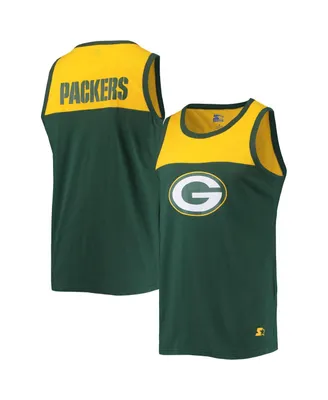 Men's Starter Green, Gold Green Bay Packers Team Touchdown Fashion Tank Top