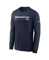 Men's Nike Navy Denver Broncos Infograph Lock Up Performance Long Sleeve T-shirt