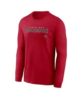 Men's Nike Red Tampa Bay Buccaneers Infograph Lock Up Performance Long Sleeve T-shirt