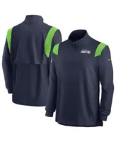 Men's Nike College Navy Seattle Seahawks 2022 Coach Chevron Lockup Quarter-Zip Long Sleeve Top