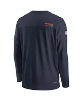 Men's Nike Navy Chicago Bears 2022 Sideline Coach Chevron Lock Up Performance Long Sleeve V-Neck T-shirt