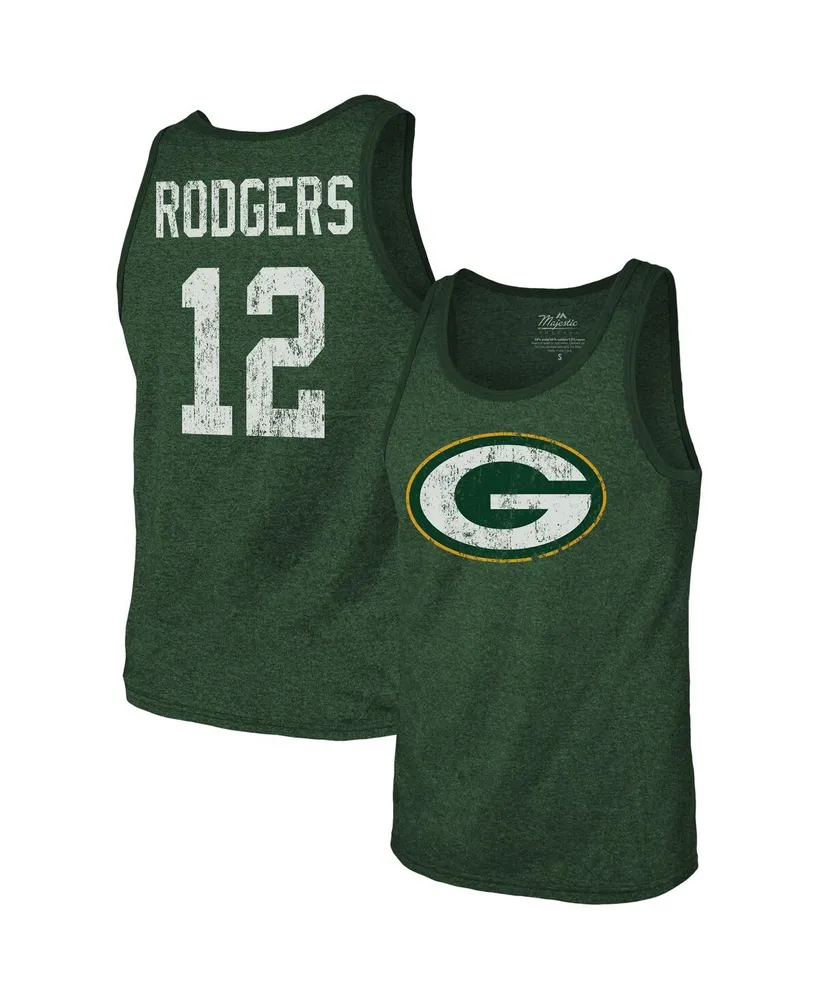 Men's Majestic Threads Aaron Rodgers Green New York Jets Name & Number Tri-Blend Tank Top Size: Small