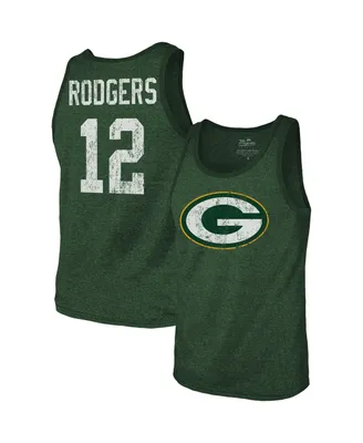 Men's Majestic Threads Aaron Rodgers Green Bay Packers Name & Number Tri-Blend Tank Top