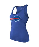 Women's Majestic Threads Heathered Royal Buffalo Bills Name and Number Tri-Blend Tank Top