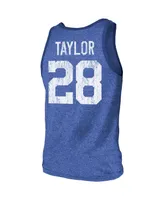 Men's Majestic Threads Jonathan Taylor Heathered Royal Indianapolis Colts Player Name and Number Tri-Blend Tank Top