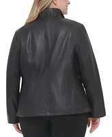 Cole Haan Womens Plus Leather Jacket