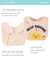 The Peanutshell Terry Feeding Baby Girl Bibs, 10 Pack, Hello Sunshine