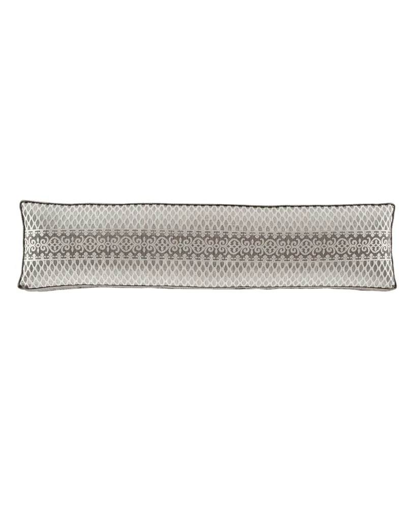 J Queen New York Luxembourg Bolster Decorative Pillow, 12" x 52" - Silver