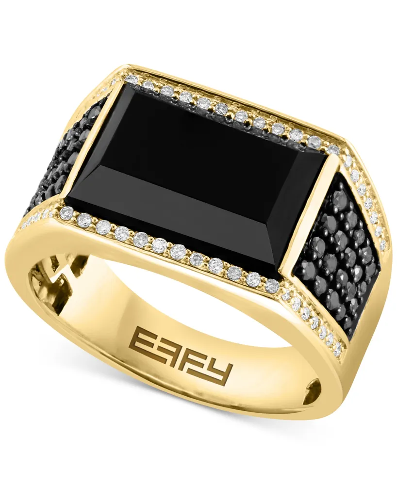 Effy Men's Onyx & Diamond (3/4 ct. t.w.) Ring in 14k Gold