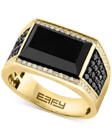 Effy Men's Onyx & Diamond (3/4 ct. t.w.) Ring in 14k Gold