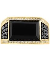 Effy Men's Onyx & Diamond (3/4 ct. t.w.) Ring in 14k Gold