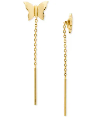 Giani Bernini Butterfly Threader Drop Earrings 18k Gold-Plated Sterling Silver, Created for Macy's (Also Silver)
