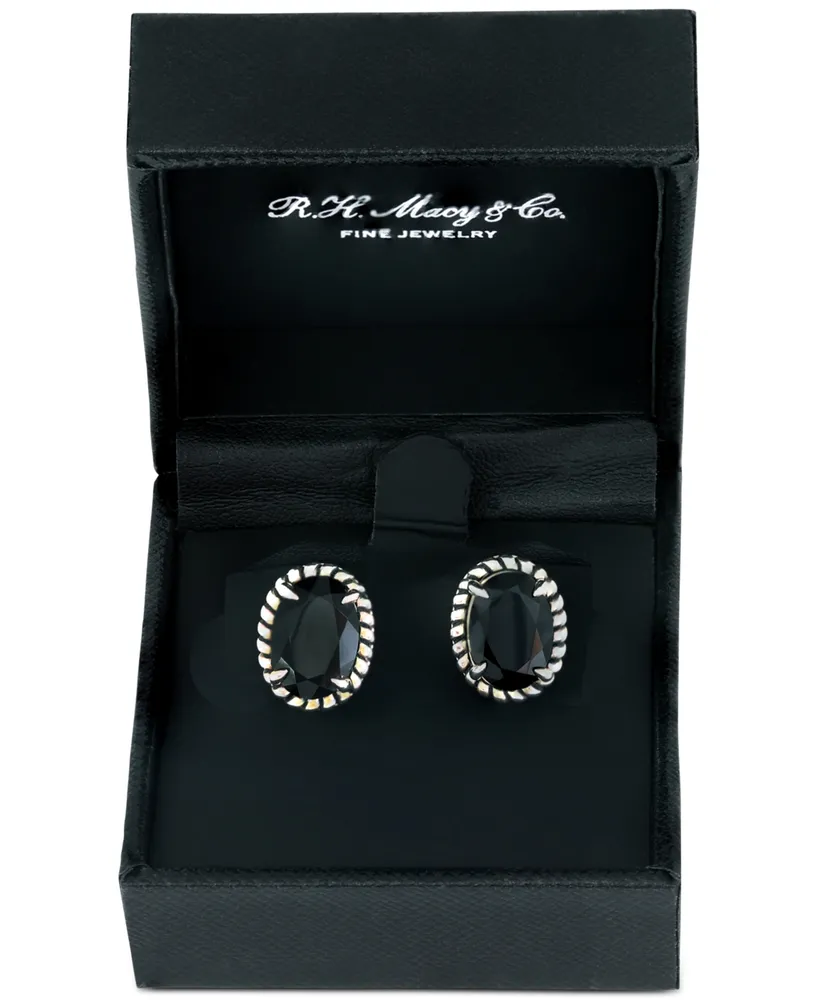 Effy Onyx Oval Stud Earrings in Sterling Silver