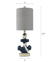 Montauk Molded Nautical Anchor Table Lamp - Navy