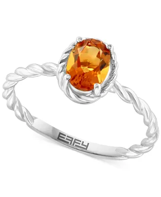 Effy Citrine Oval Rope Ring (3/4 ct. t.w.) in Sterling Silver