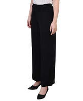 Ny Collection Petite Cropped Solid Pull On Pants with Sash