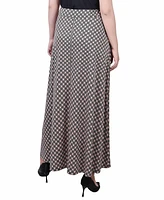 Ny Collection Petite Printed Belted Maxi Skirt