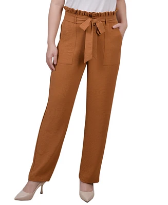 Ny Collection Petite Belted Paper Bag Waist Pants