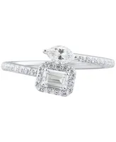 Diamond Octagon & Marquise Bypass Engagement Ring (3/4 ct. t.w.) in 14k White Gold