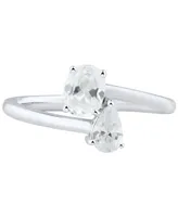 Diamond Pear & Oval Bypass Engagement Ring (3/4 ct. t.w.) in 14k White Gold
