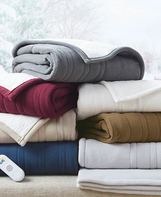 Serta Electric Reversible Fleece to Sherpa Throw