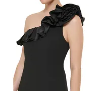 Jessica Howard Women's Rosette One-Shoulder Gown