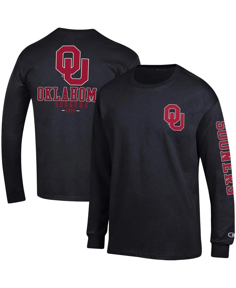 Men's Champion Black Oklahoma Sooners Team Stack Long Sleeve T-shirt