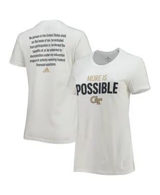 Women's adidas White Georgia Tech Yellow Jackets More Is Possible T-shirt