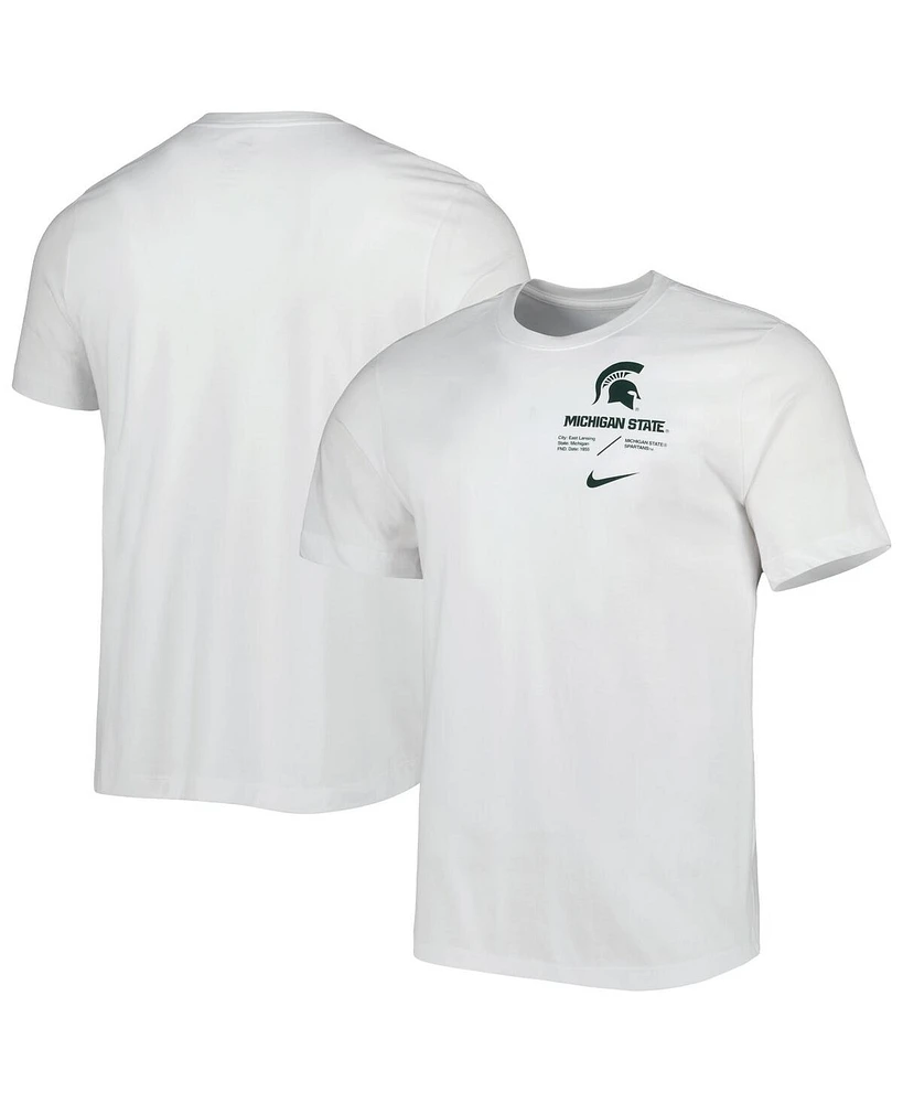 Men's Nike White Michigan State Spartans Team Practice Performance T-shirt