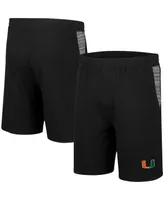 Men's Colosseum Black Miami Hurricanes Wild Party Shorts