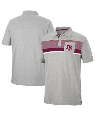 Men's Colosseum Heathered Gray Texas A&M Aggies Golfer Pocket Polo Shirt