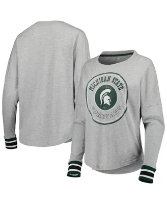 Women's Colosseum Heathered Gray Michigan State Spartans Andy Long Sleeve T-shirt