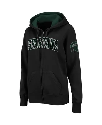 Women's Colosseum Michigan State Spartans Arched Name Full-Zip Hoodie