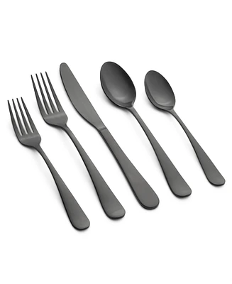 Cambridge Silversmiths Rhiannon Black Satin 45 Piece Flatware Set, Service For 8