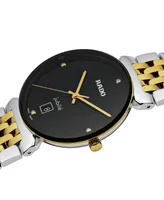 Rado Women's Swiss Florence Classic Diamond Accent Two Tone Stainless Steel Bracelet Watch 38mm