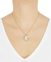 Multi-Stone (1 ct.tw.) 18" Heart Pendant Necklace in 14k Gold-Plated Sterling Silver