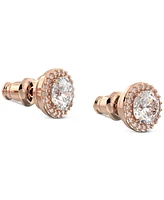 Swarovski Silver-Tone Constella Pave Button Earrings