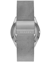 Skagen Men's Grenen Solar Powered Charcoal-Tone Stainless Steel Mesh Watch 37mm