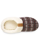 Isotoner Signature Women's Fairisle Knit Braelyn Hoodback Slippers