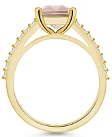 Macy's Morganite (3 ct. t.w.) and Diamond (1/4 Ring 14K Rose Gold