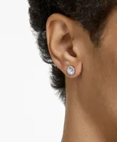 Swarovski Silver-Tone Constella Pave Button Earrings