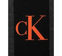 Calvin Klein Men's Silicone Ck Monogram Logo Scarf & Beanie Hat Set