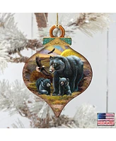 Designocracy 2 Piece Raising Sun Bears Wood Ornament Set