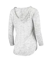 Women's Pressbox Gray Auburn Tigers Space Dye Lace-Up V-Neck Long Sleeve T-shirt