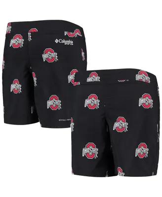Big Boys Columbia Black Ohio State Buckeyes Backcast Printed Omni-Shade Shorts