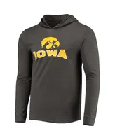 Men's Concepts Sport Black, Charcoal Iowa Hawkeyes Meter Long Sleeve Hoodie T-shirt and Jogger Pants Sleep Set