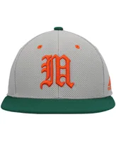 Men's adidas Gray, Green Miami Hurricanes On-Field Baseball Fitted Hat